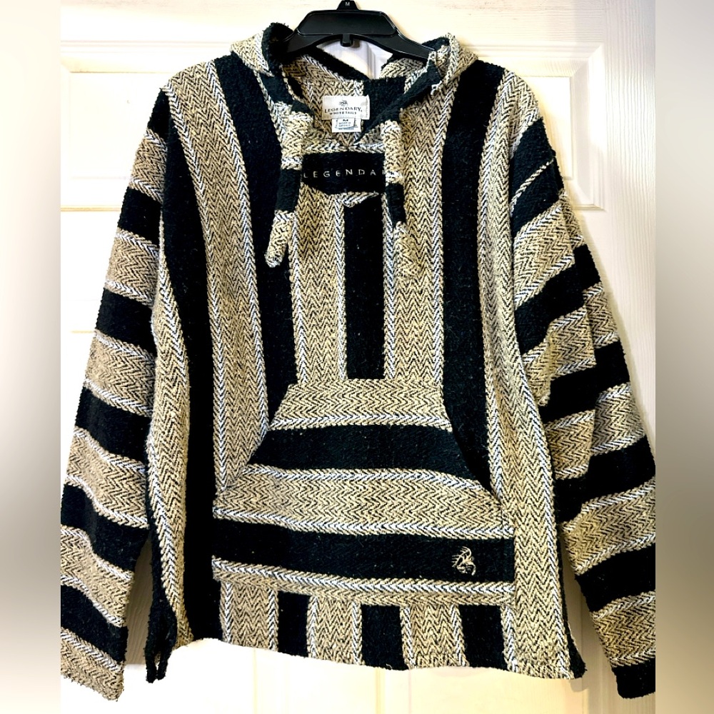 EUC Legendary Whitetails Black and Cream Boho Sweater Size M‎